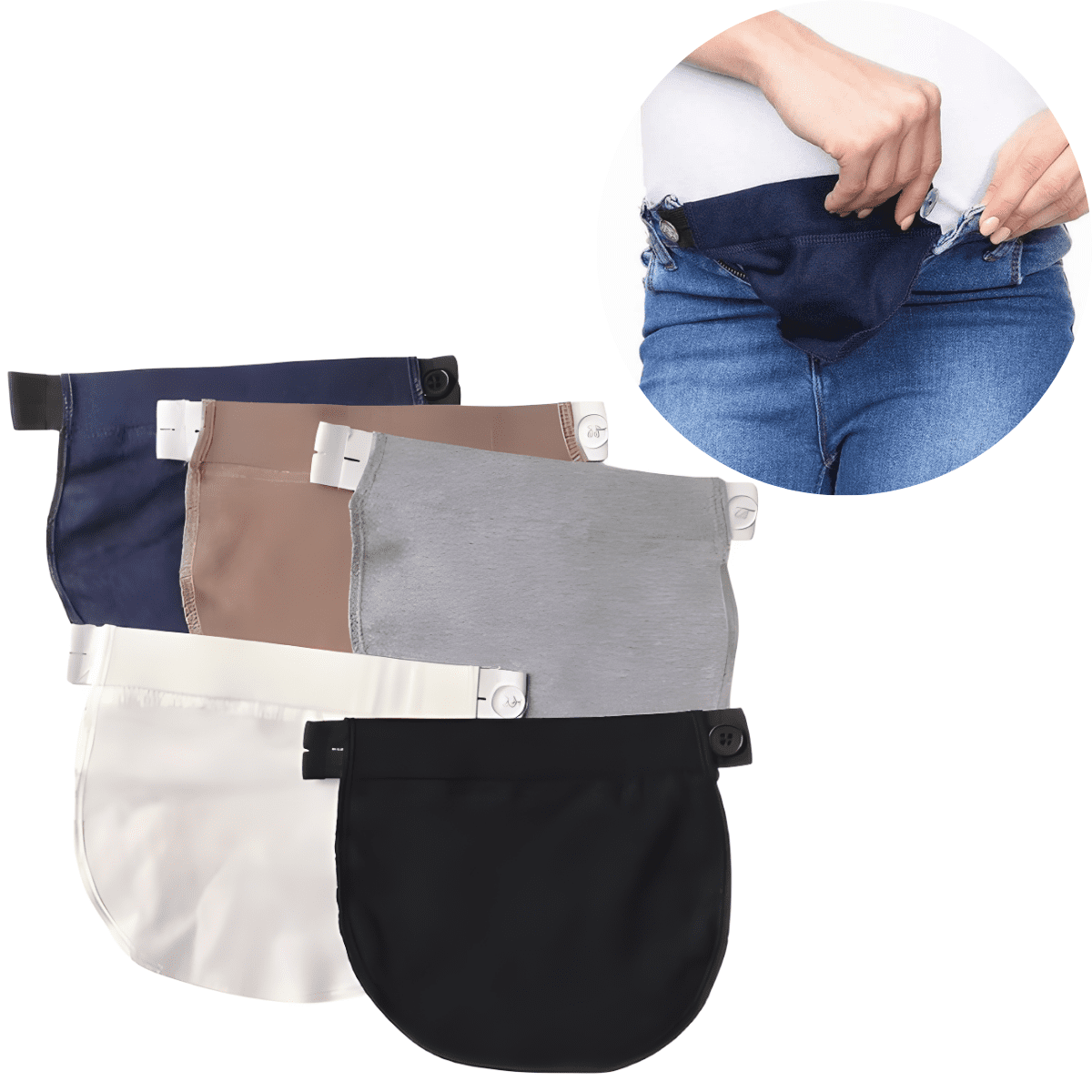 Genérica - Pack 5 Extensores Elásticos De Pantalón Para Embarazadas