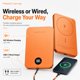 thumbnail image 5 of Batería externa ReelCharge 5000 mAh Qi2 inalámbrica naranja, 5 of 8