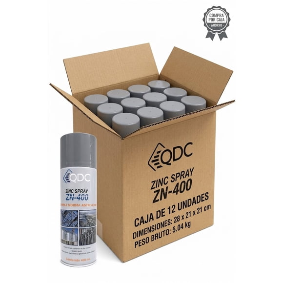CAJA DE PINTURA PARA GALVANIZAR EN FRIO ZINC SPRAY 400 ML