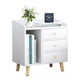 thumbnail image 1 of Mueble Velador 2 Niveles 3 Cajones Mesa De Noche Blanco 62x30x43cm, 1 of 7