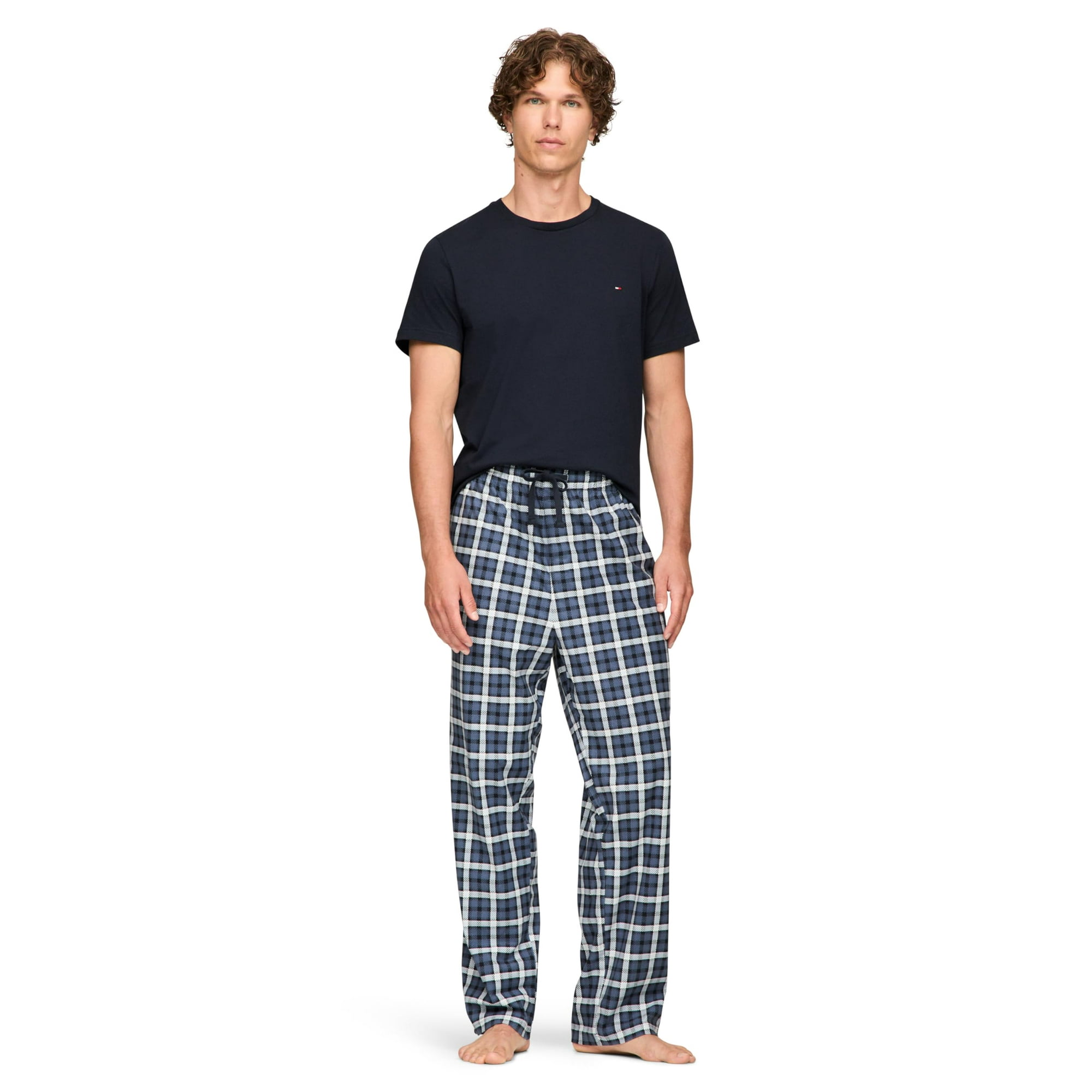 Conjunto De Pijama Tommy Hilfiger, Set De Dormir De Popelina Para Hombre