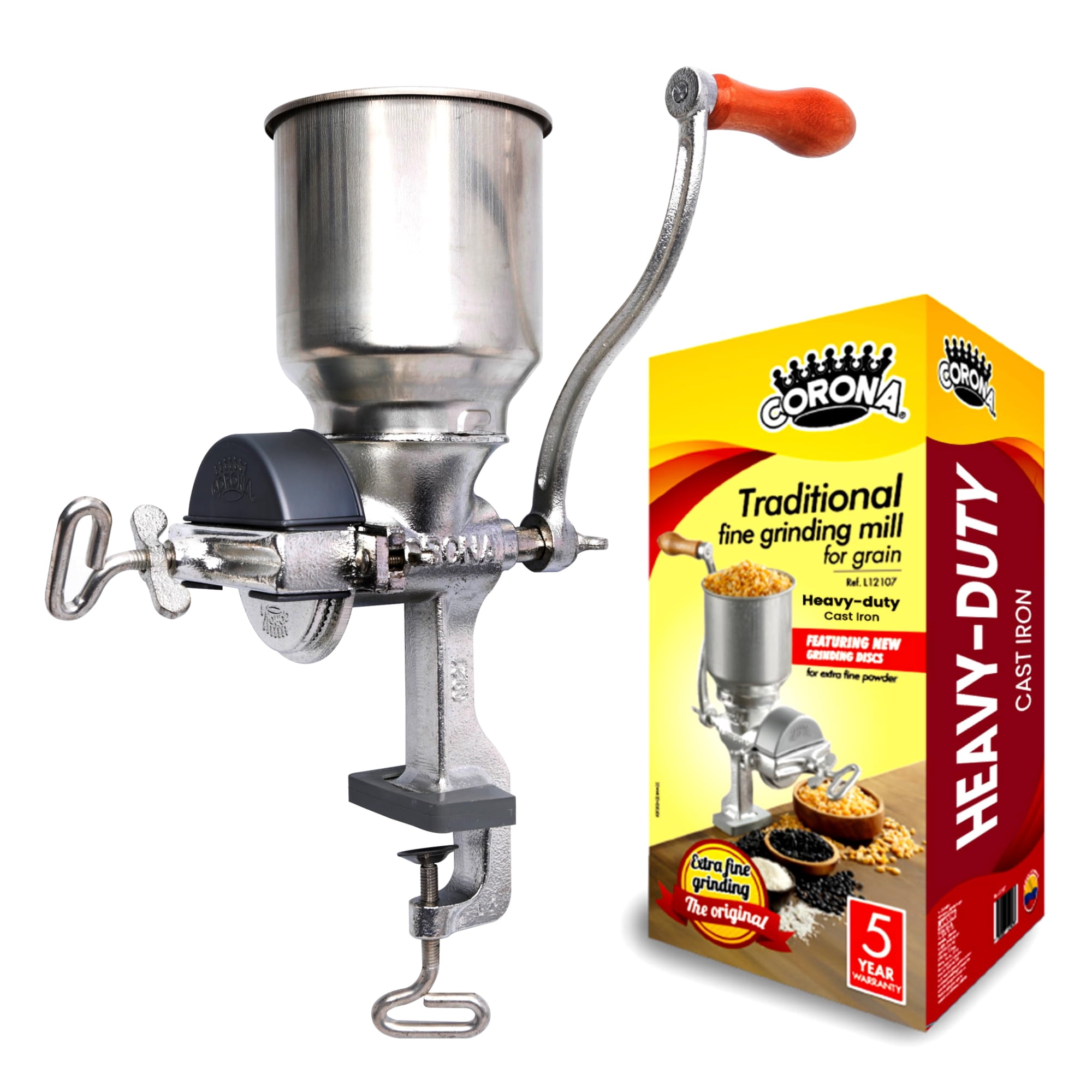 Universal - Molinillo De Maíz Grain Mill Corona Manual Con Tolva Alta