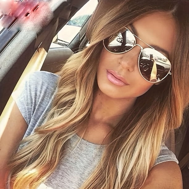 Retro Top Bar Aviator Sunglasses for Men and Women - Mirror Lens for Outdoor Activities, Driving, and Beach Travel - UV400 Protection