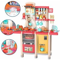 Genérica - Cocina De Juguete Con Accesorios Y 100 Cm Altura Rosa