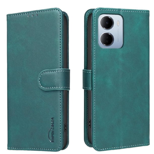Funda Billetera para Xiaomi Redmi 15A Protección RFID y Soporte Ajustable Verde