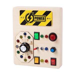 Magideal - Interruptor De Tablero Ocupado Para Niños Pequeños, Juguete Educativo Con Botones Para Empujar El Tablero De Actividades De Madera Para Niños, Niñas,