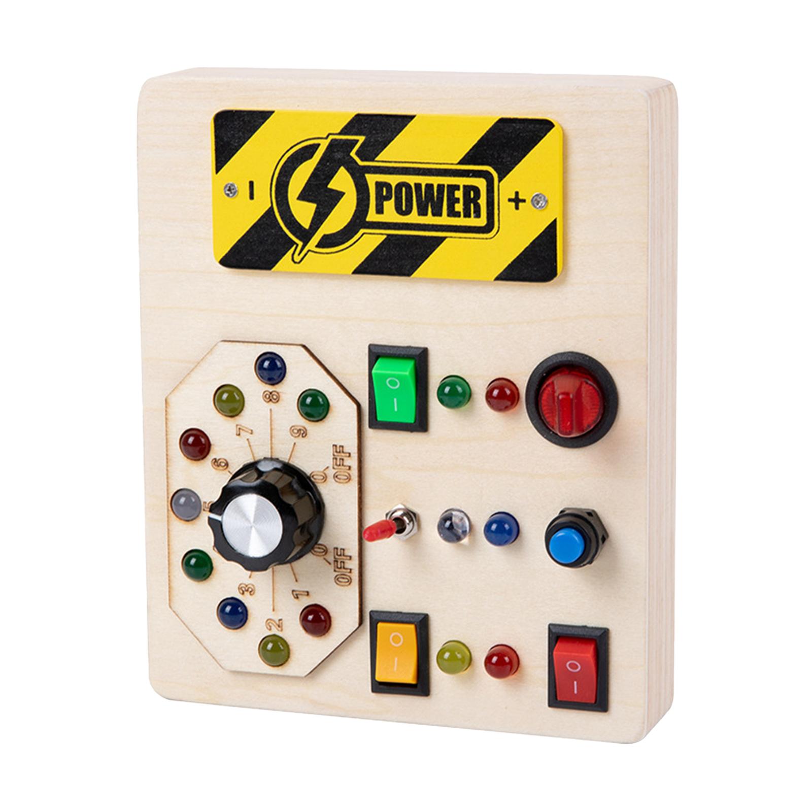 Magideal - Interruptor De Tablero Ocupado Para Niños Pequeños, Juguete Educativo Con Botones Para Empujar El Tablero De Actividades De Madera Para Niños, Niñas,