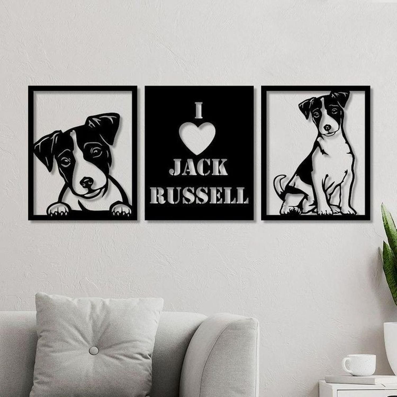 Genérico - Cuadro Decorativo Figura Jack Russell En Madera Mdf 3mm