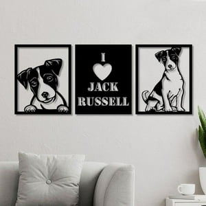 Genérico - Cuadro Decorativo Figura Jack Russell En Madera Mdf 3Mm