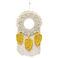 Bothyi - Tapiz Para Colgar En La Pared Atrapasueños De Algodón Para La Decoración De La Cabecera De La Boda Amarillo