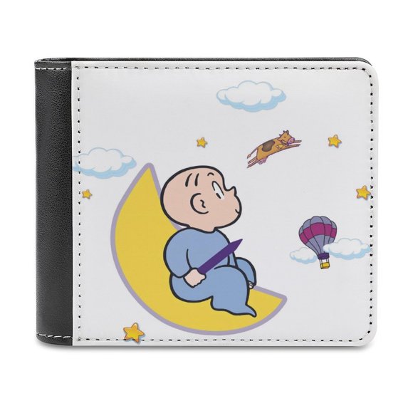 Harold y el Lápiz Morado Cartera de Cuero PU para Hombres, Tarjetero Bifold Delgado, Cartera Minimalista de Cuero Sintético Suave