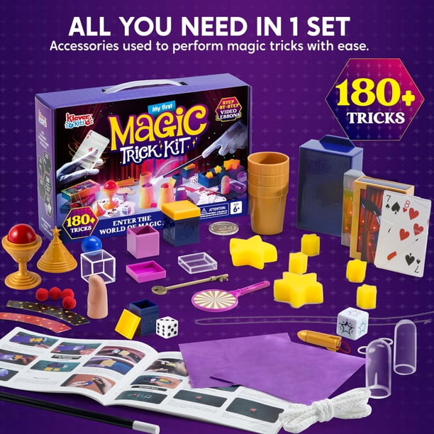 Kit de trucos mágicos Klever Kits 180+ Set de magia para niños