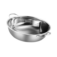 Bothyi - Olla Caliente De Acero Inoxidable Con Divisor Para Reuniones Familiares En Restaurantes, 32 Cm