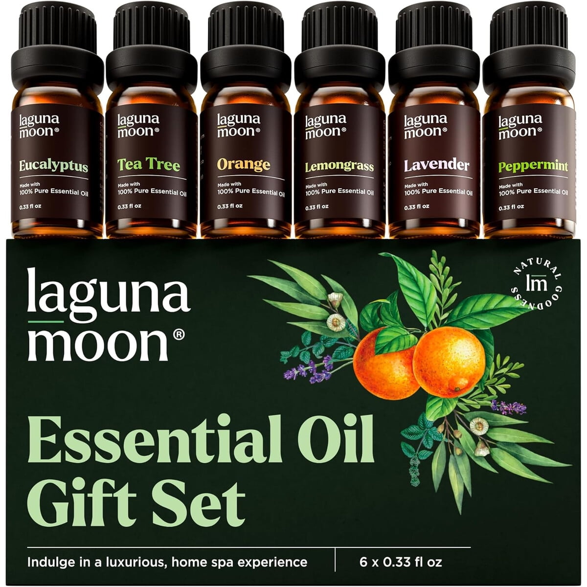 Set Aceites Esenciales Lagunamoon 6x10ml Aromaterapia Difusor