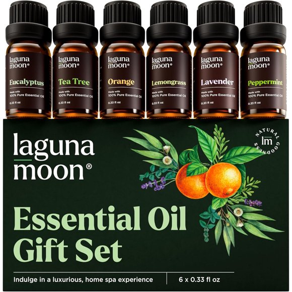 Set Aceites Esenciales Lagunamoon 6x10ml Aromaterapia Difusor