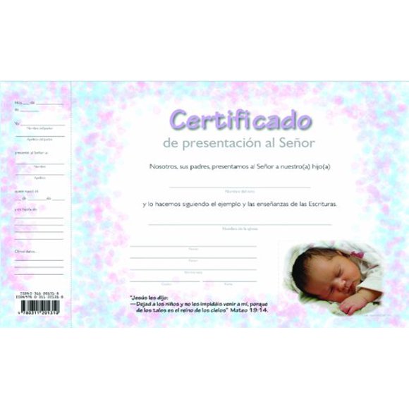 Paquete de Certificados de Presentación Casa Bautista de Pubns 12 en Español