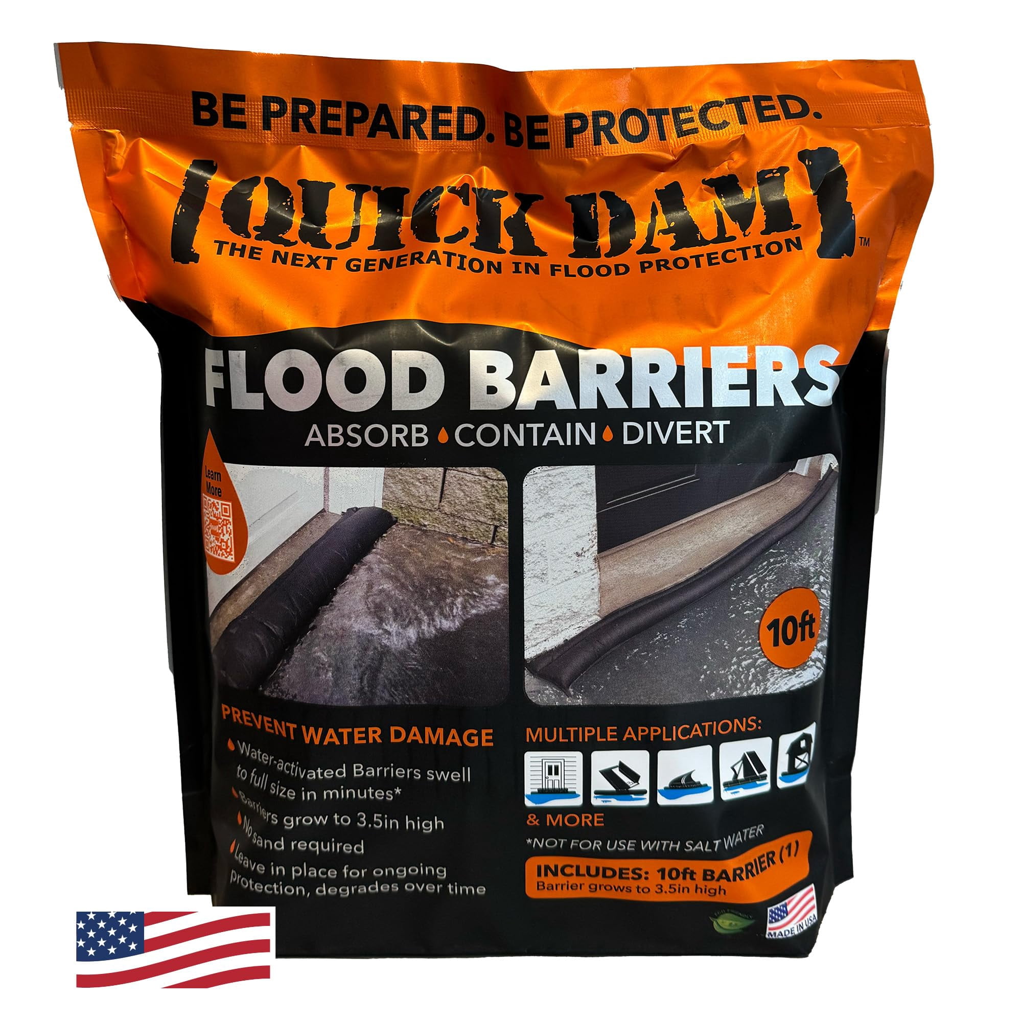 Barrera Contra Inundaciones Activada Por Agua Quick Dam Qd610-1 Negra