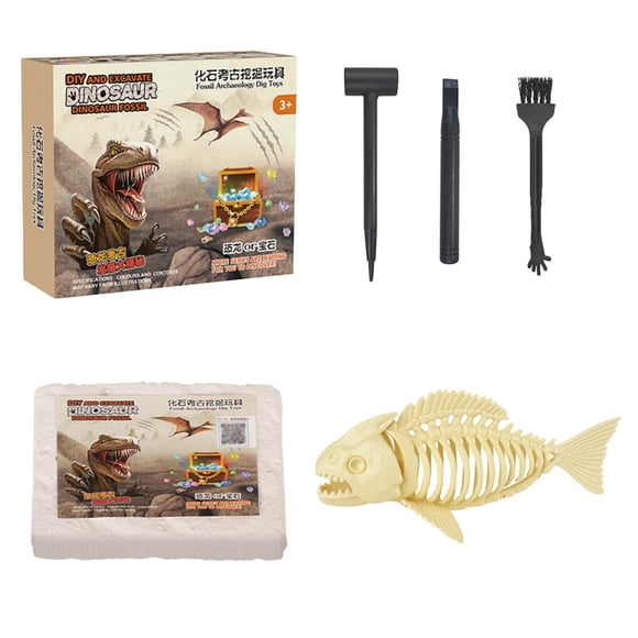 Kits De Excavación De Esqueleto De Animales Para Niños, Juguetes De Excavación DIY Para Niños Preescolares Estilo I