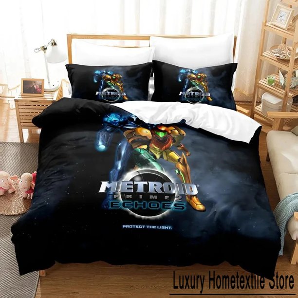 Metroid Prime Corruption Bedding Set Boys Girls Size Duvet Cover Pillowcase Bed Kids Adult Fashion Home Textile Bed Sheets
