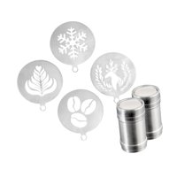 Magideal - Plantillas De Café Para Latte Art, Kit De Decoración De Pasteles, Manualidades, Decoración Para Repostería Doméstica, Plantillas Para Decorar Cupcakes 2 Frascos