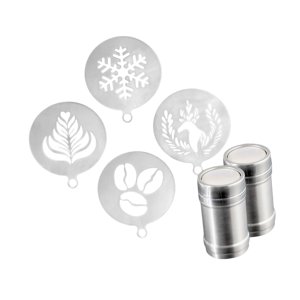 Magideal - Plantillas De Café Para Latte Art, Kit De Decoración De Pasteles, Manualidades, Decoración Para Repostería Doméstica, Plantillas Para Decorar Cupcakes 2 Frascos