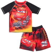 Conjunto De Natación Para Niños Con Camiseta Uv Disney Pixar Cars Rayo Mcqueen