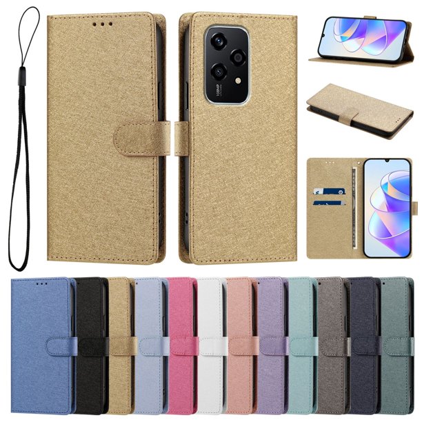 Cartera para Honor 200 Lite con Bolsillo de Tarjetas, Dorado