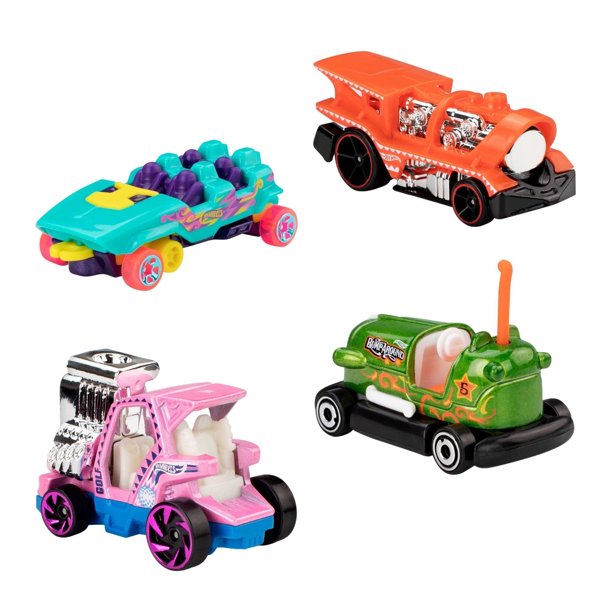Hot Wheels - Pack 5 Hotwheels - Toonedstunt Tracks Exotique Blazershw