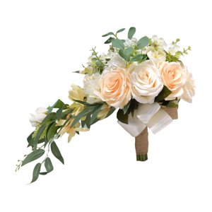 Magideal - Ramo En Cascada Artificial, Ramo En Cascada Para , Boda, Suministros De Despedida De Soltera, Decoraciones , Beige Beige-2