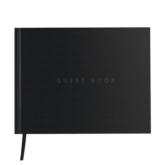 Libro de visitas The Useful Co. Funda de cuero negro con tapa dura