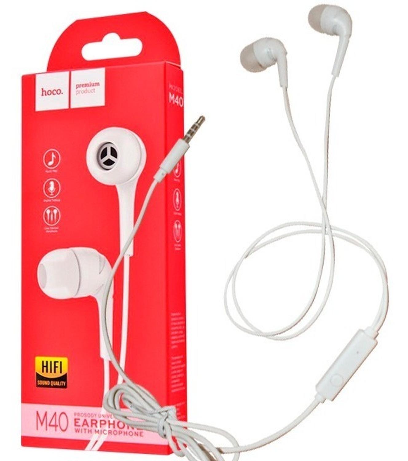 Audifono Manos Libres Hoco M40 Blanco Earphone Electropc Blanco