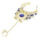 thumbnail image 4 of Pulseras De Danza Del Vientre Joyas Pulsera Esclava De Cristal Con Anillo Azul, 4 of 5