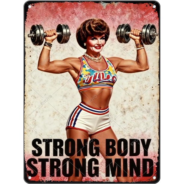 Letrero sala gimnasio terapia fitness vintage metal estaño hierro pintura decoración pared hogar club cueva hombre 30x20 cm