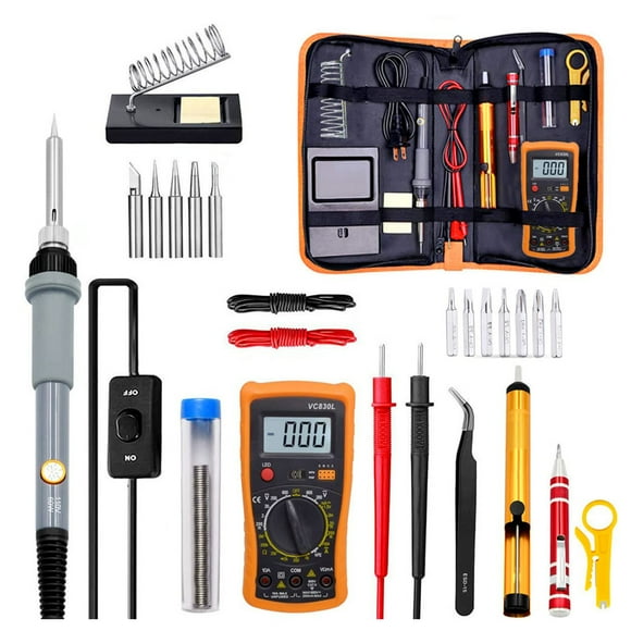 Kit cautín y 27 herramientas electrónica tester destornillador ESD-27