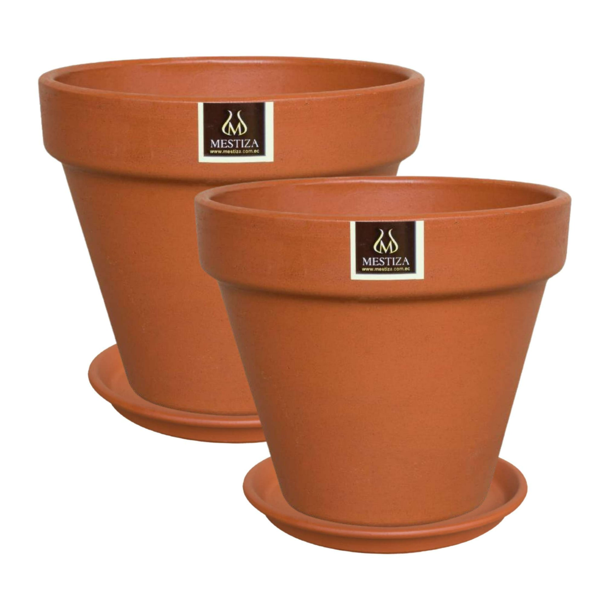 Pottery - Set De 2 Maceta Kony 30cm Terracota Y Sus Platos