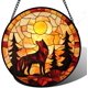 thumbnail image 1 of Colgante ventana vitral gran hamburguesa carne 20cm mono atrapasol puerta jardín cocina exquisito decoración Navidad regalo, 1 of 7