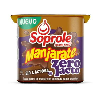 Postre Manjarate Chocolate Original Sin Lactosa Pote 80 G Soprole