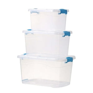 Crusec - Set De 3 Cajas De Almacenamiento De Plastico Con Tapas