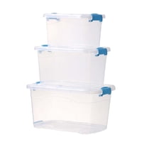 Crusec - Set De 3 Cajas De Almacenamiento De Plastico Con Tapas