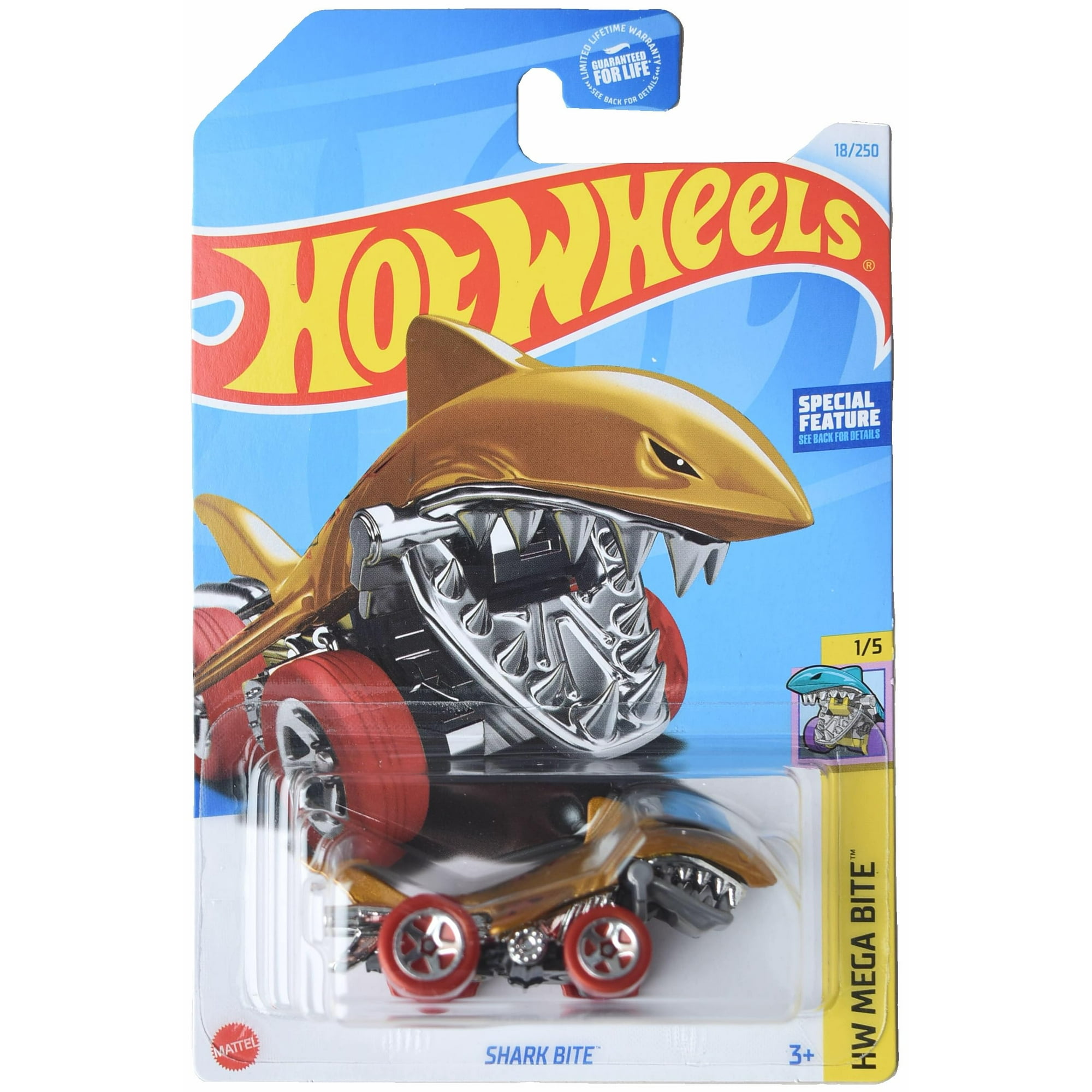 Coche Mattel Hot Wheels Shark Bite Mega Bite 1/5 Gold