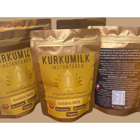 Vitalkurk - Suplemento Y Superalimento Leche Dorada Mezcla Lista Para Preparar Leche Dorada O Golden Milk En Polvo 200Gr