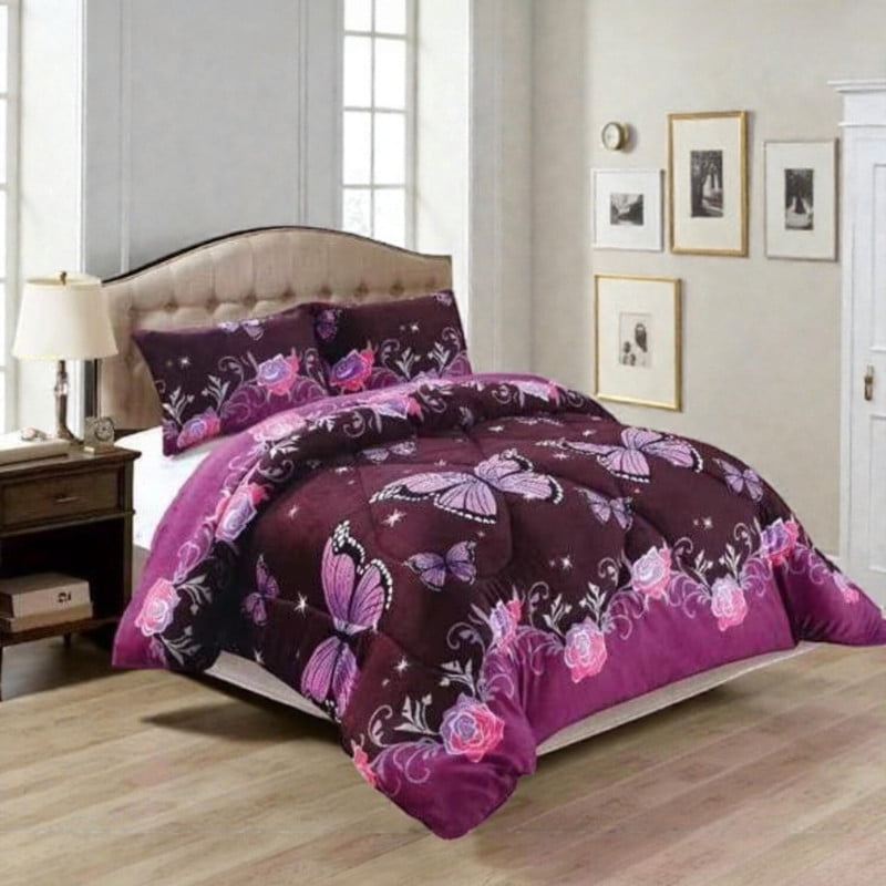 Genérico - Plumon De Invierno Plush Liso Con Chiporro De 2 Plazas + 2 Fundas Para Almohada Cipi2p-65