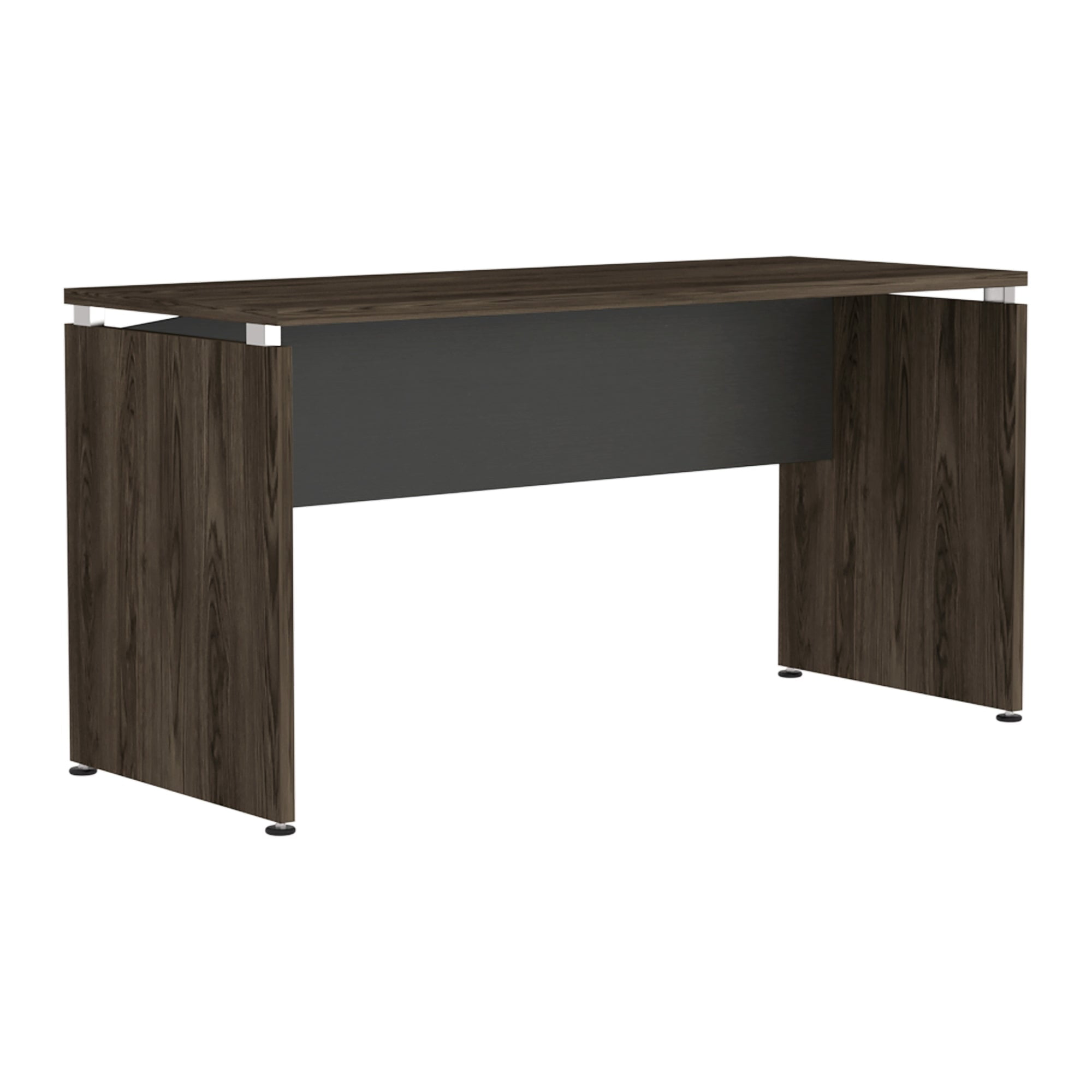 Fmfurniture - Escritorio 75x150x60 Cm Fm-009n Negro Y Café Oscuro