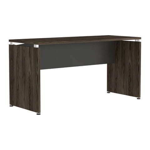 Fmfurniture - Escritorio 75X150X60 Cm Fm-009N Negro Y Café Oscuro