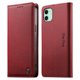 thumbnail image 1 of Funda Billetera de Cuero para [iPhone 12], Bloqueo RFID, Tarjetas y Soporte Rojo, 1 of 5