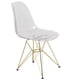 thumbnail image 1 of Silla de comedor LeisureMod Cresco, moderna, con base Eiffel dorada, transparente, 1 of 9