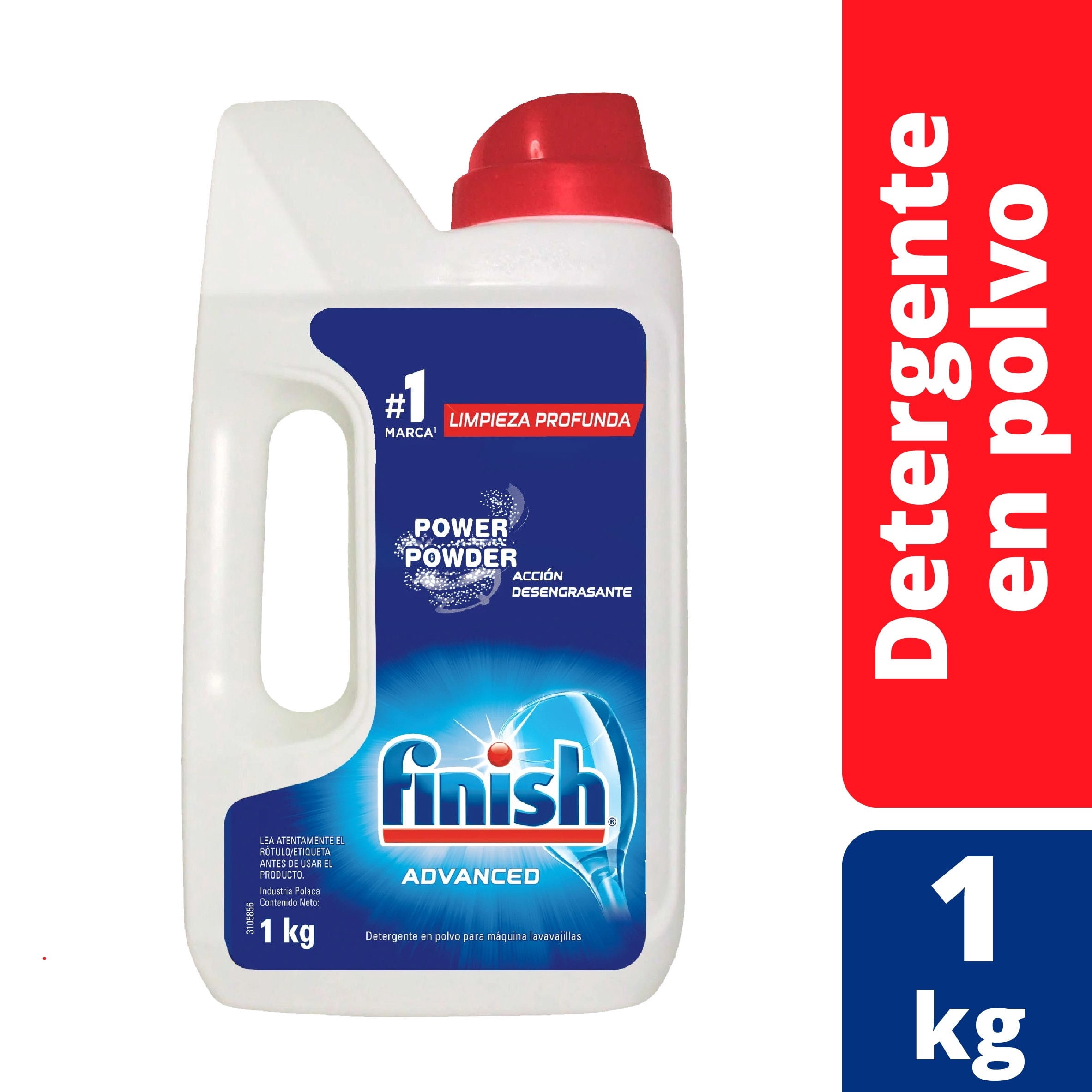 Finish - Detergente En Polvo Para Lavavajillas Botella
