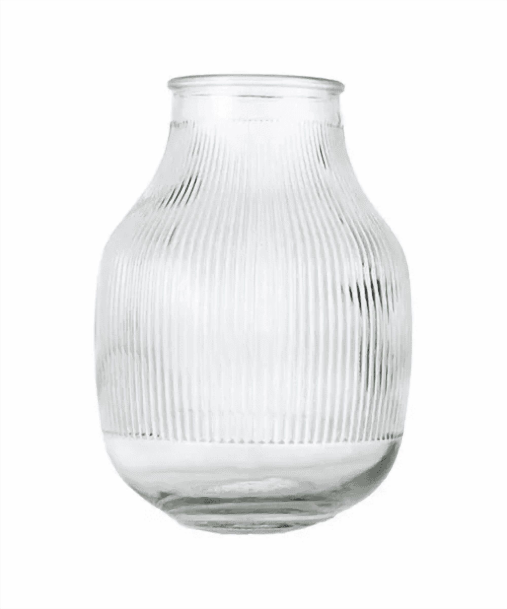 Genérico - Florero Jarrón Decorativo Vidrio Líneas Flores 18X12 Cm