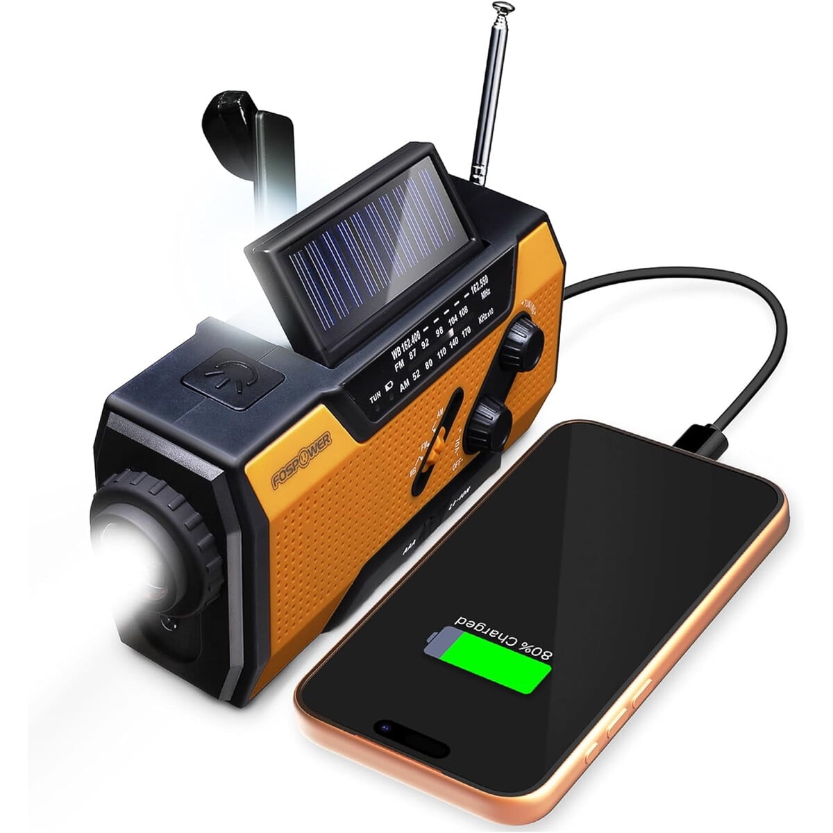 Fospower - Radio Emergencia Fospwb2376 7400mwh Power Bank
