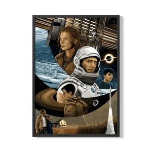 Creango - Cuadro Poster Enmarcado Interestelar Pelicula Decorativo